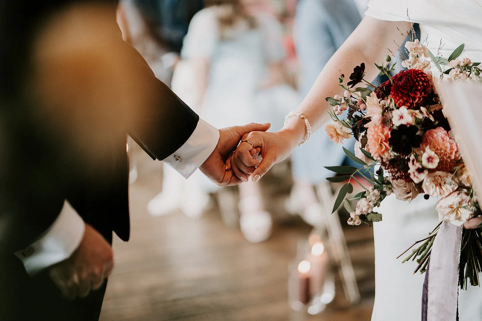 Holding hands at the altar