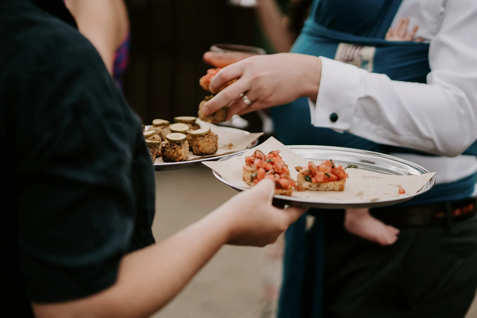 Canapes being passed around to guests