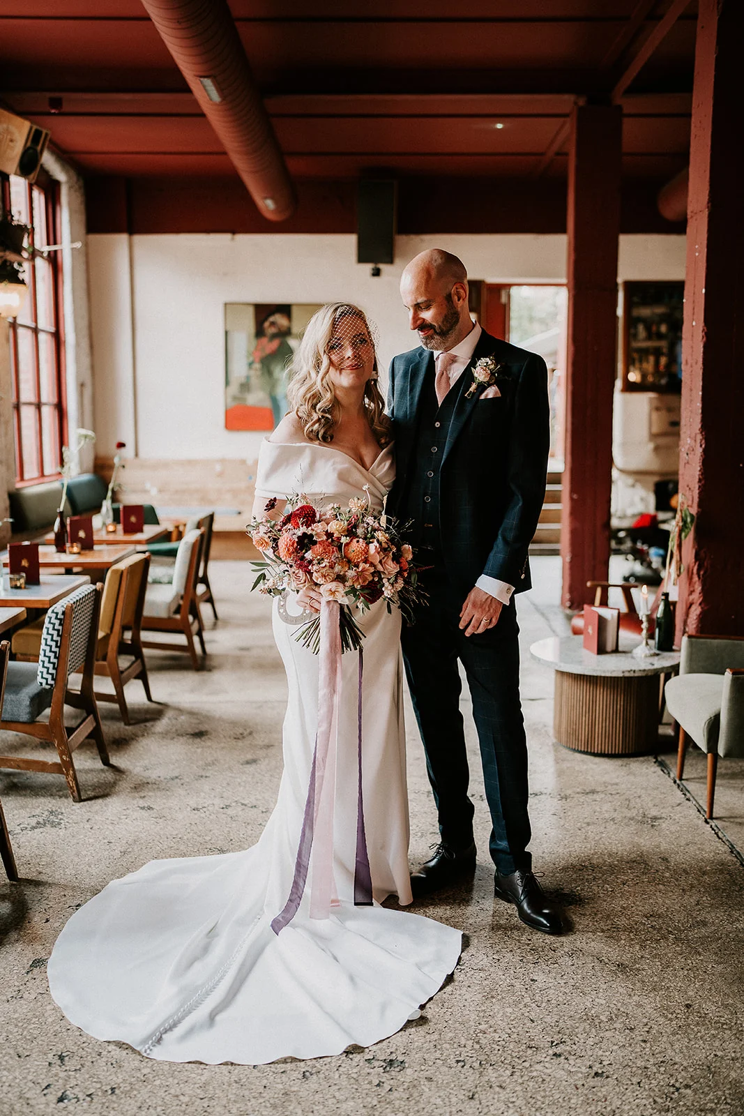 In the clubhouse couple portrait