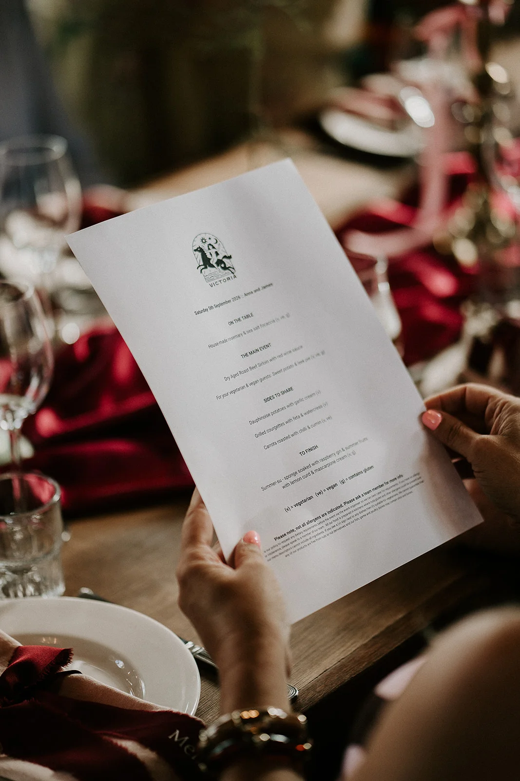 The menu