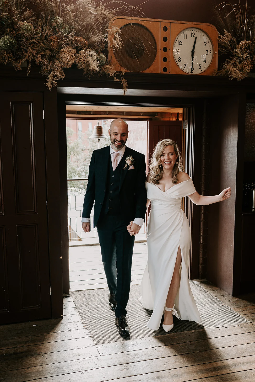 Entering the chapel ready for a delicious wedding feast