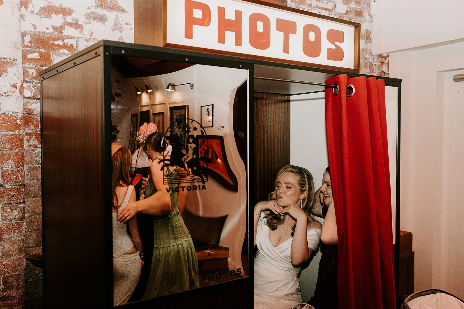 The bride in the photobooth