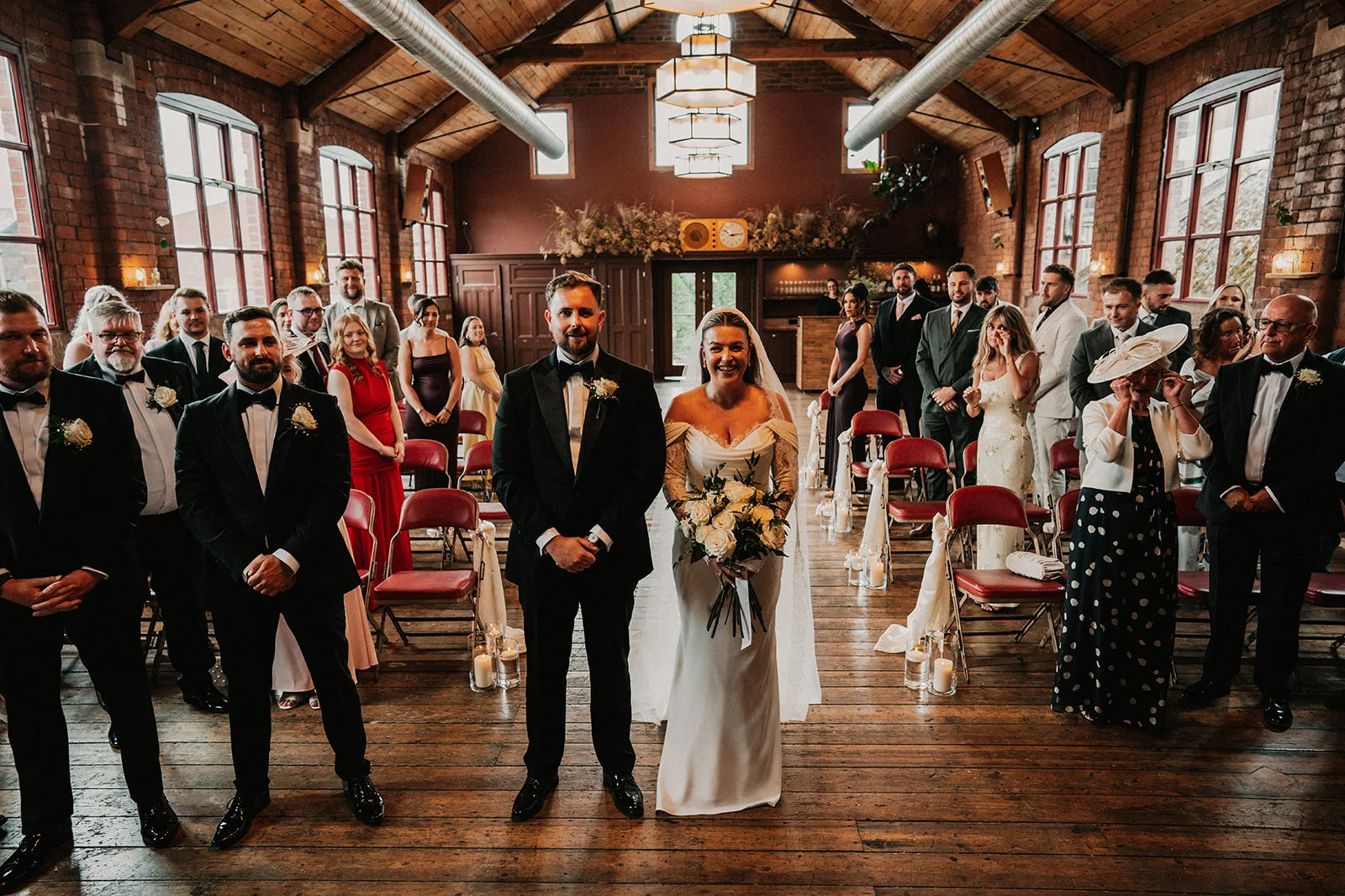 Bride and groom at the altar ready to be married