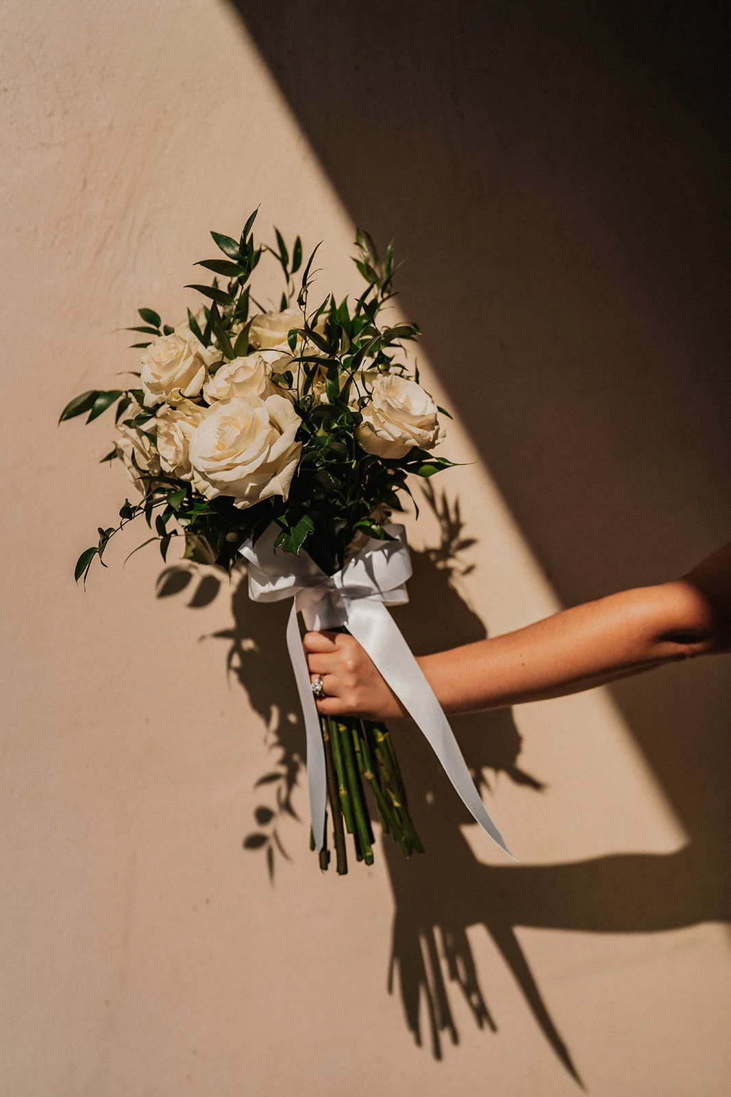 The bridal bouquet in the light