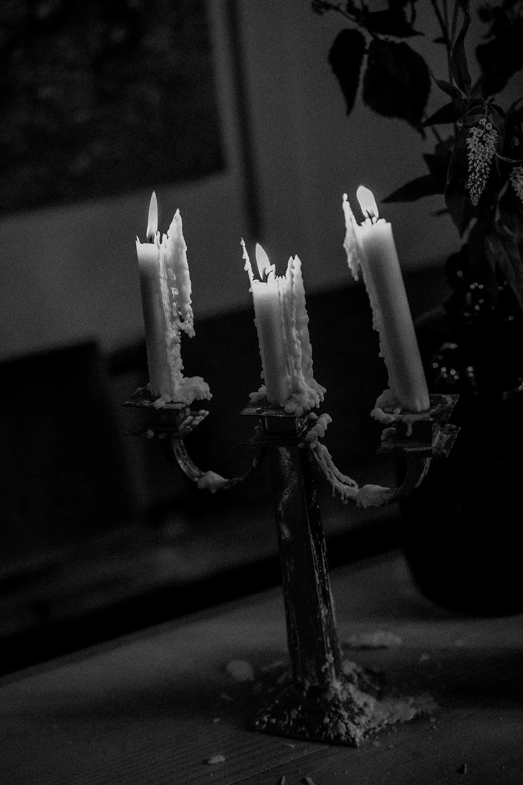 Candles lit for nighttime partying
