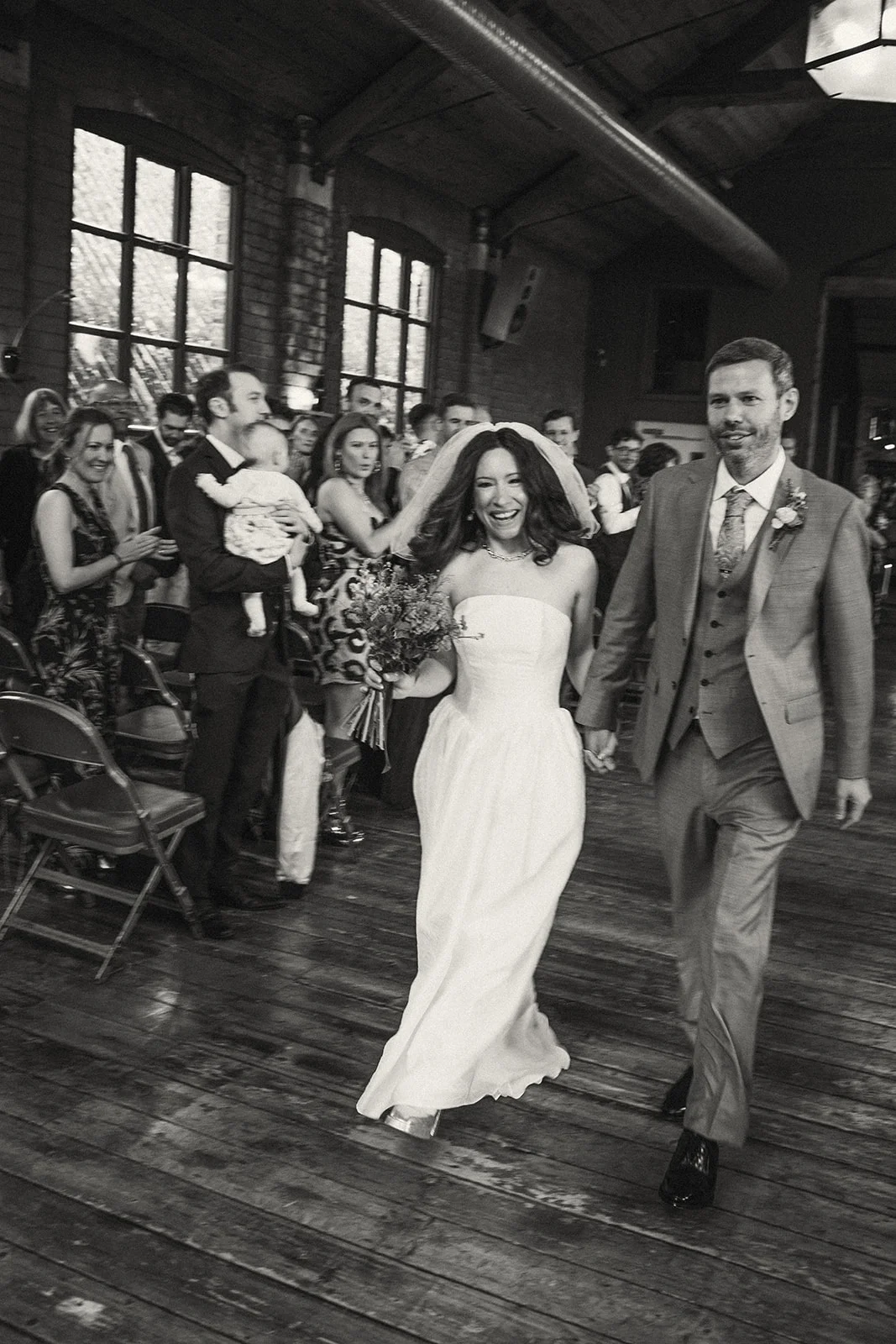 Walking back down the aisle as husband and wife